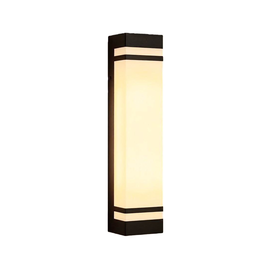 Modern Rectangular Outdoor Wall Sconce — Stainless Steel & Acrylic, LED, Dual Color Temperature, IP65, 17.7" / 23.6" / 35.4"
