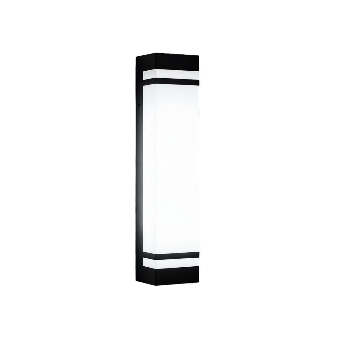 Modern Rectangular Outdoor Wall Sconce — Stainless Steel & Acrylic, LED, Dual Color Temperature, IP65, 17.7" / 23.6" / 35.4"