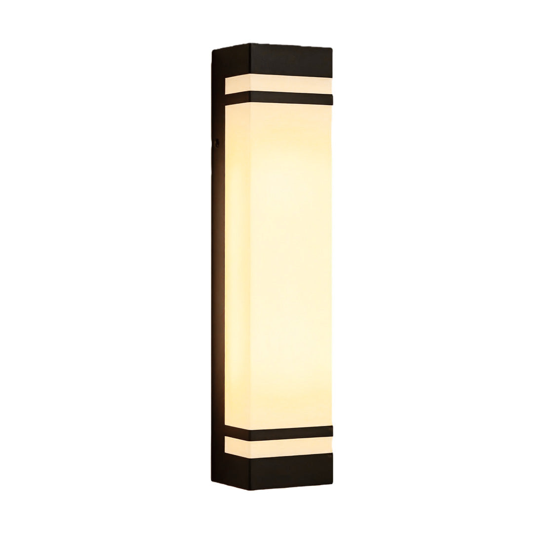 Modern Rectangular Outdoor Wall Sconce — Stainless Steel & Acrylic, LED, Dual Color Temperature, IP65, 17.7" / 23.6" / 35.4"