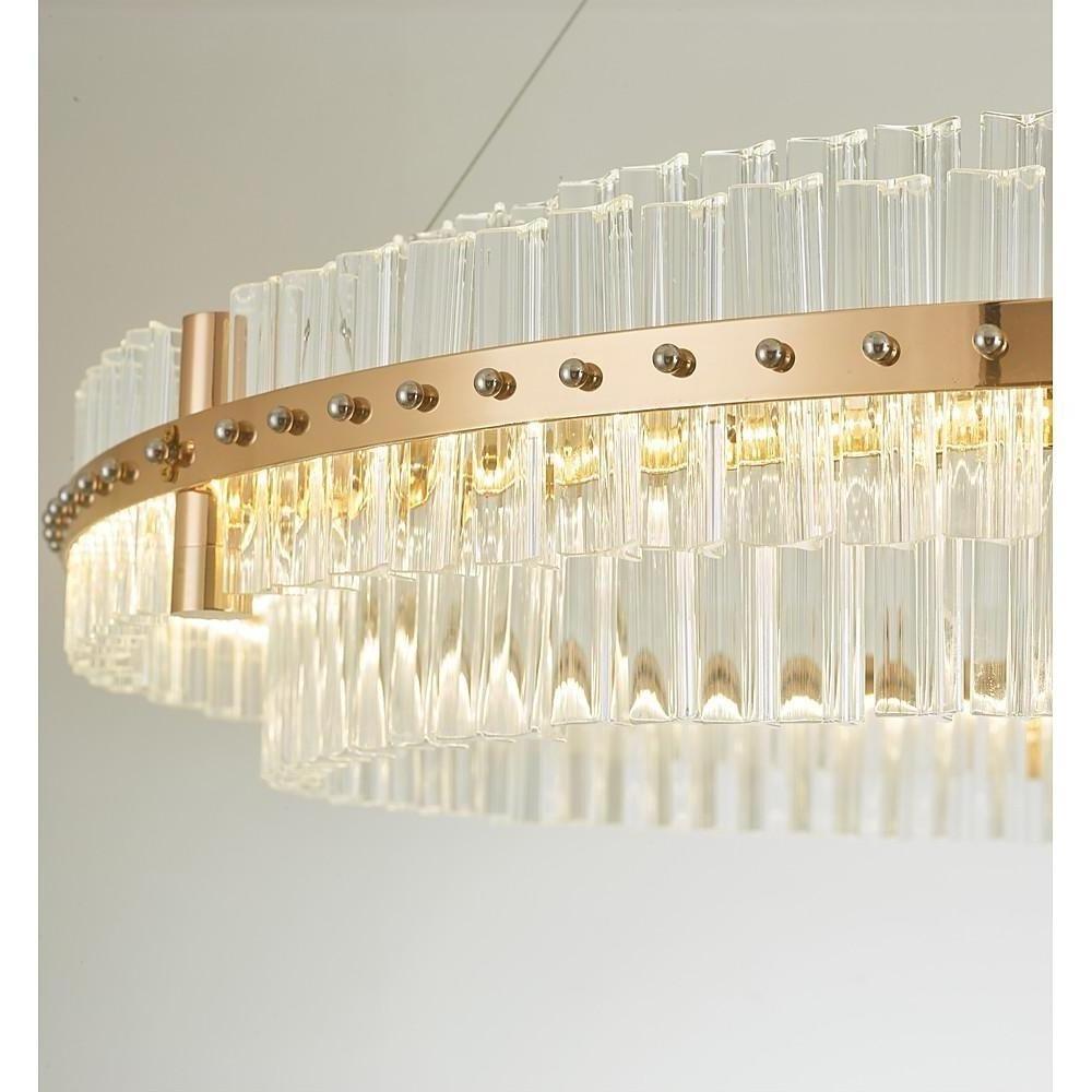 Modern Luxury Gold LED Crystal Chandelier with Dozens of Crystals