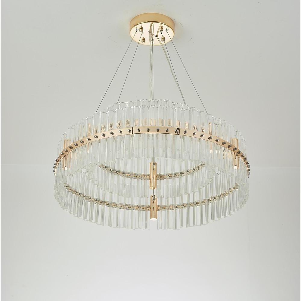 Modern Luxury Gold LED Crystal Chandelier with Dozens of Crystals