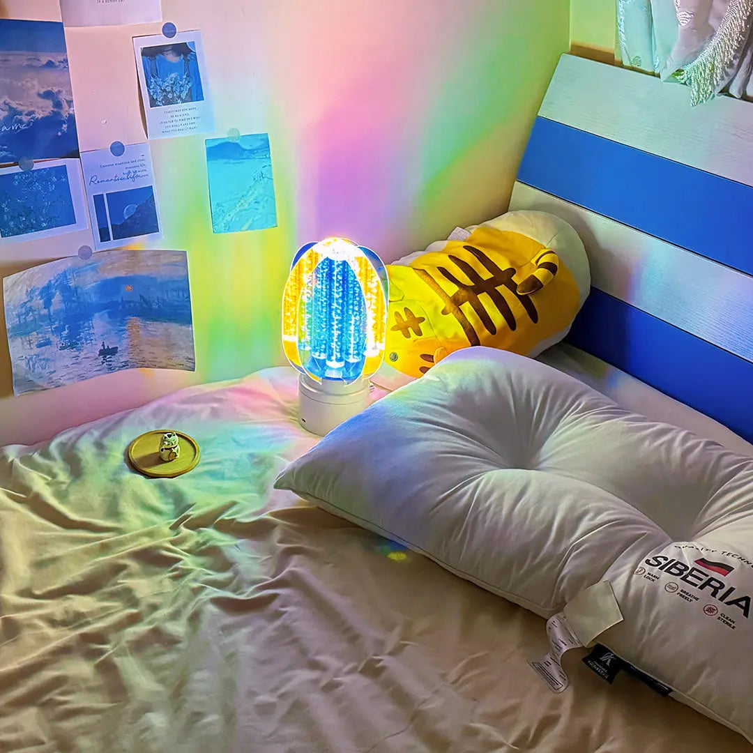Unique Artistic LED Table Lamps - Colorful Aluminum Decorative Lighting Luxe