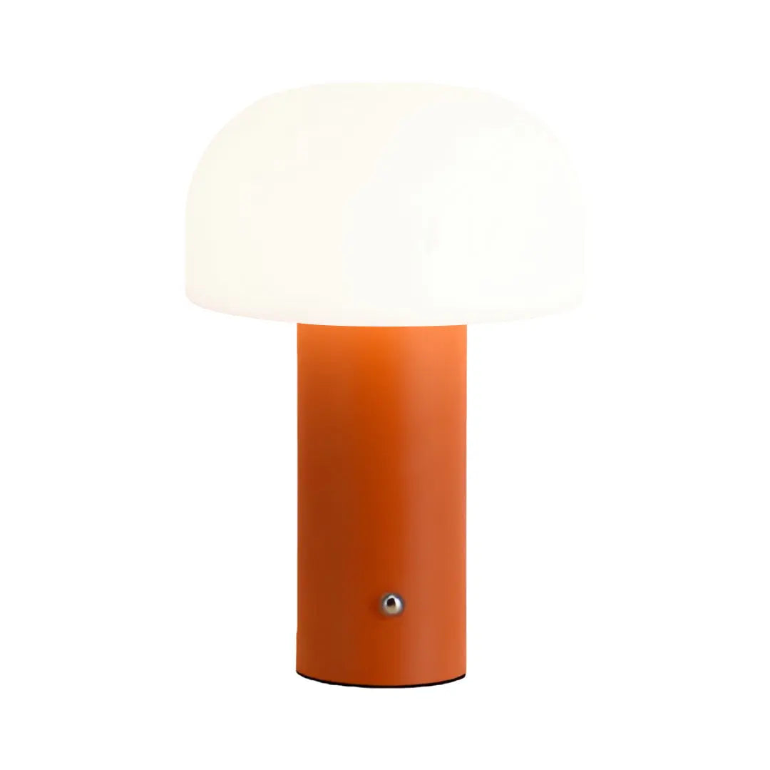 Novelty Table Lamp with Iron Base and Rotomolded Mushroom Shade Luxe