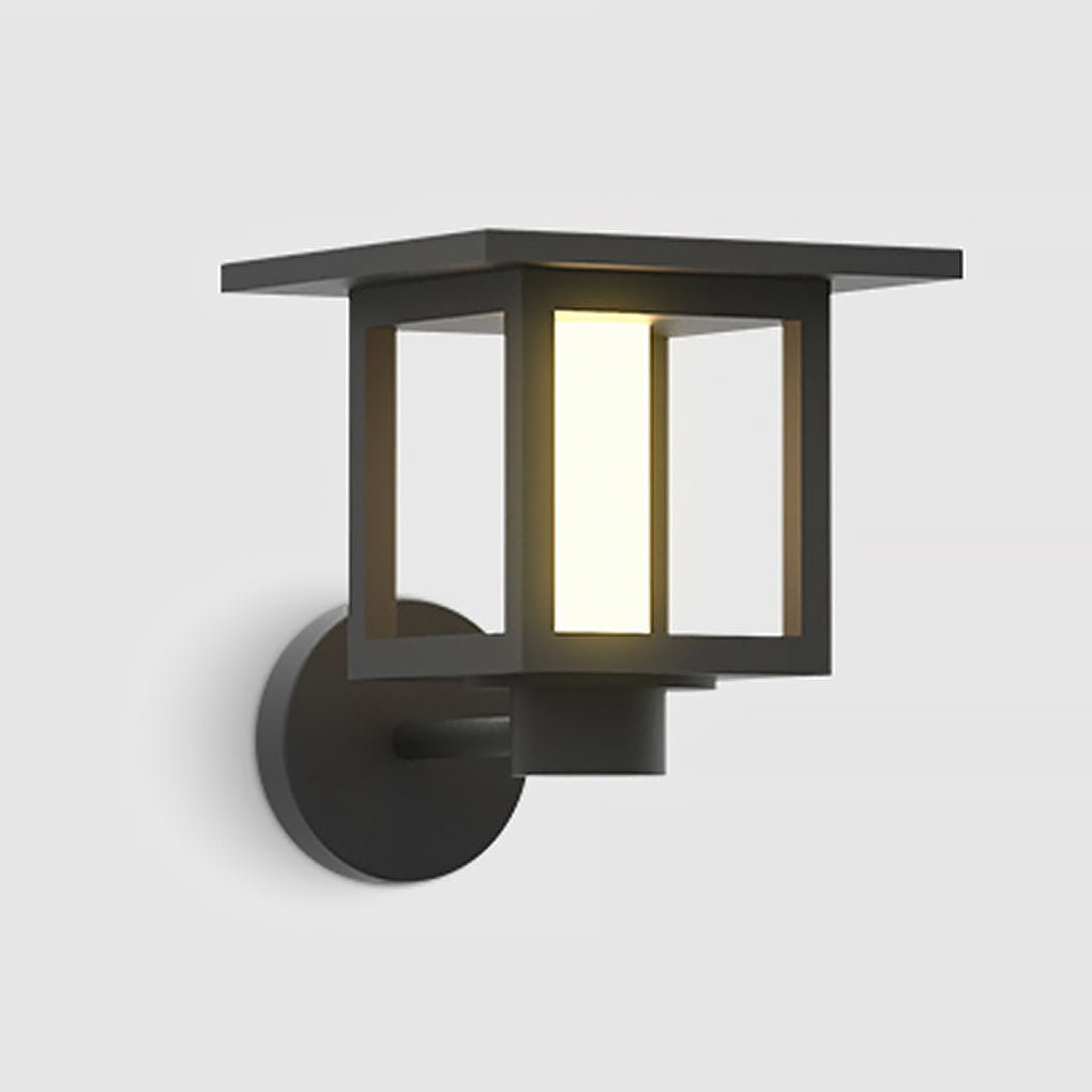 Wide-Top LED Post Light with Rain Shield — Frosted Glass, Sand Gray, Solar / Hardwired, IP54, Warm White 3000K