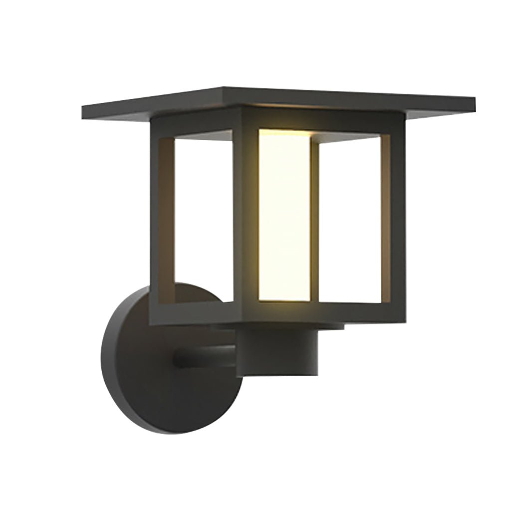 Wide-Top LED Post Light with Rain Shield — Frosted Glass, Sand Gray, Solar / Hardwired, IP54, Warm White 3000K