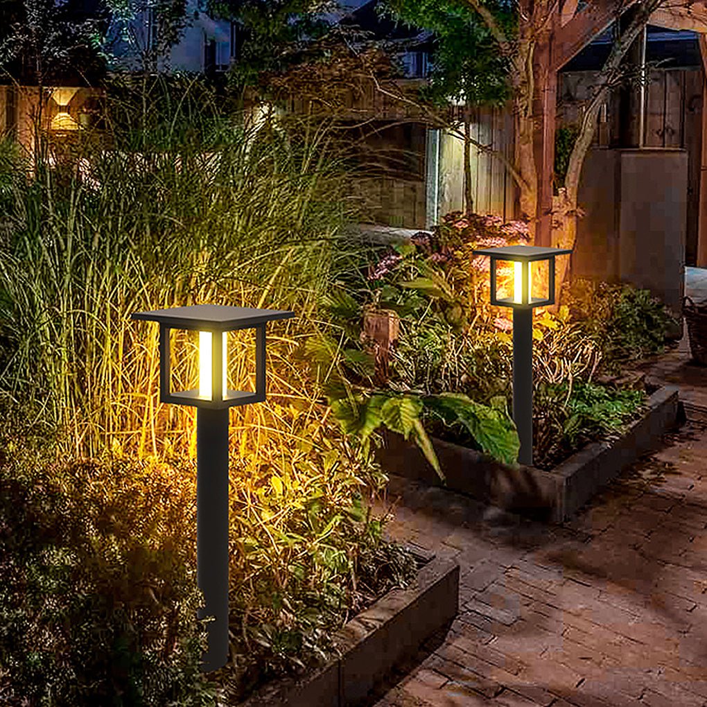Wide-Top LED Post Light with Rain Shield — Frosted Glass, Sand Gray, Solar / Hardwired, IP54, Warm White 3000K