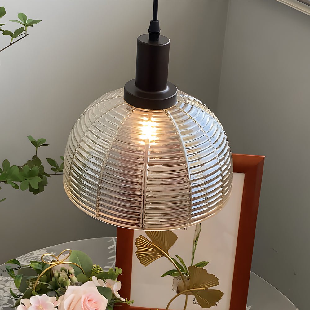 vintage 1 light glass dome pendant light 944 inches