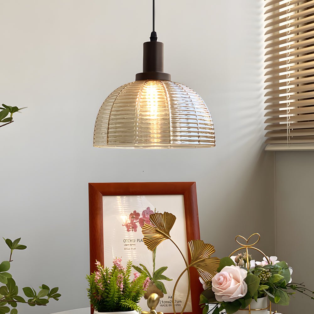 vintage 1 light glass dome pendant light 944 inches