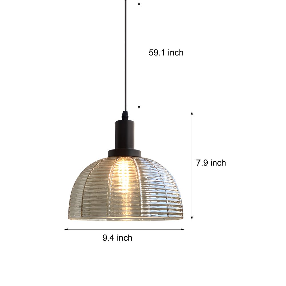 vintage 1 light glass dome pendant light 944 inches
