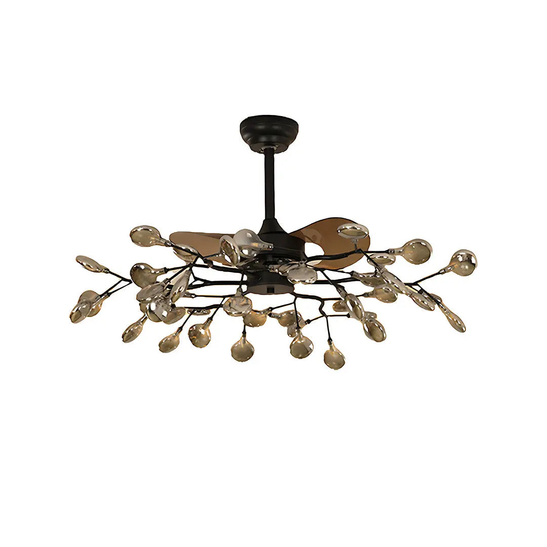 Minimalist Luxury Glam Ceiling Fan with Artistic Light Fixture Luxe
