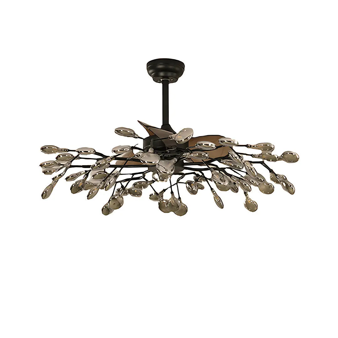 Minimalist Luxury Glam Ceiling Fan with Artistic Light Fixture Luxe