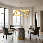Circular Ring Chandelier — Full Copper, Dimmable LED, 50W–220W, Multiple Sizes