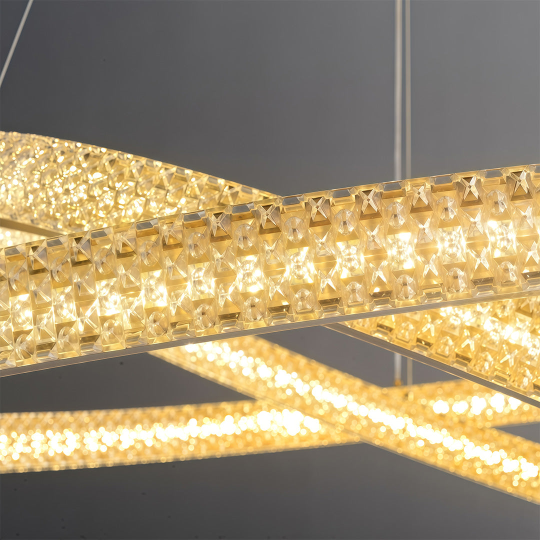 Circular Ring Chandelier — Full Copper, Dimmable LED, 50W–220W, Multiple Sizes