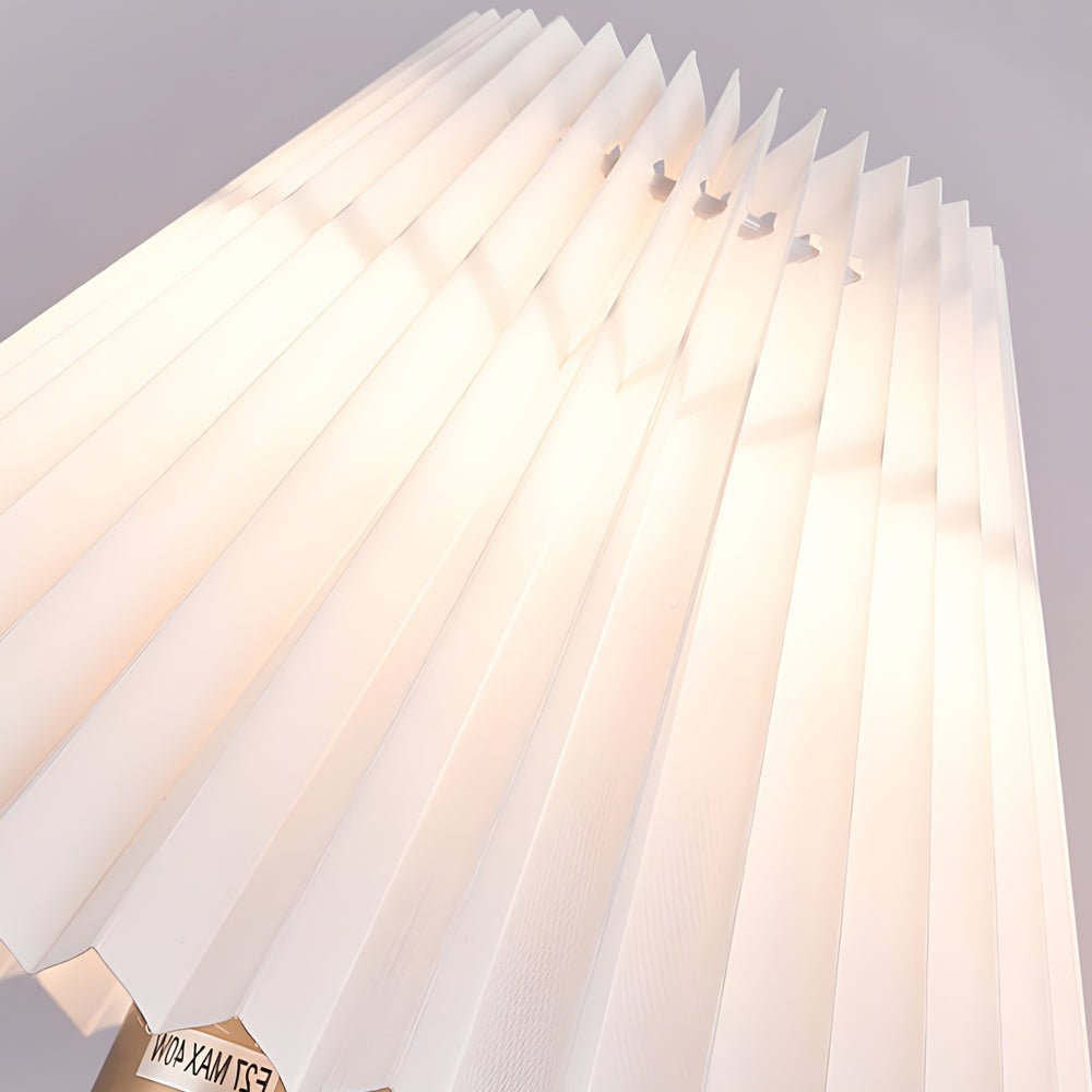 vintage dimmable metallic sconce with pleated fabric shade and single light