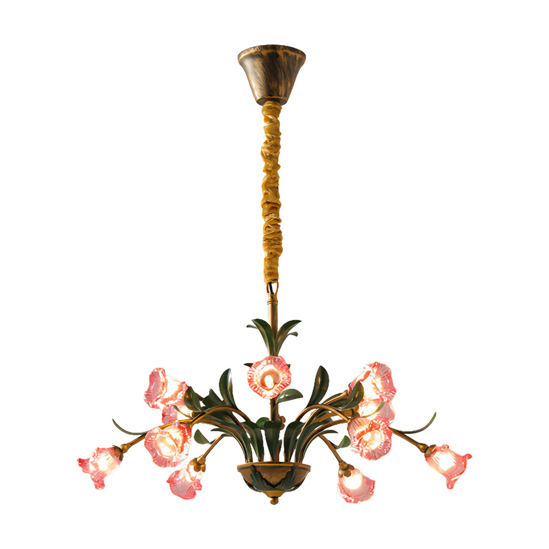 Vintage Floral Branch Chandelier — Iron and Glass, G4 3-Step Dimming, 12 to 35-Head