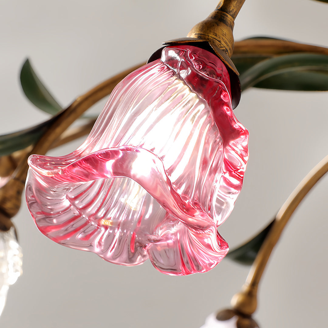Vintage Floral Branch Chandelier — Iron and Glass, G4 3-Step Dimming, 12 to 35-Head