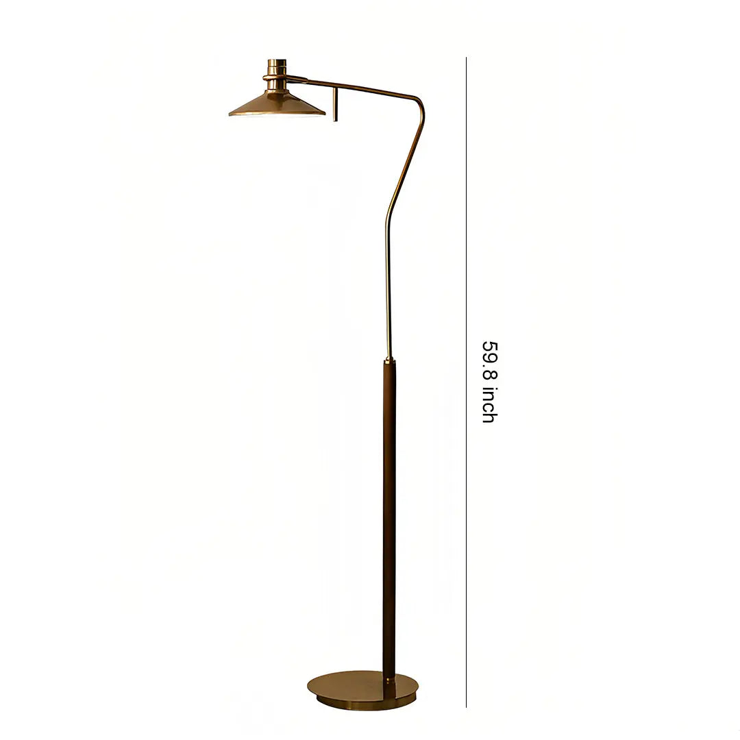 Adjustable Vintage Gold Floor Lamp - Tall Industrial Mid-Century Design Luxe