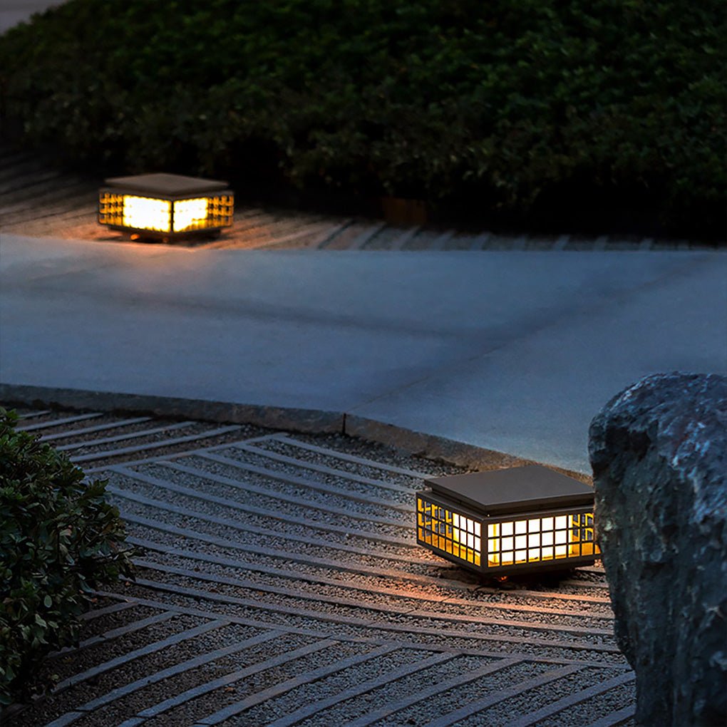 vintage hollowed pattern solar led garden lamp elegant weatherproof metal design