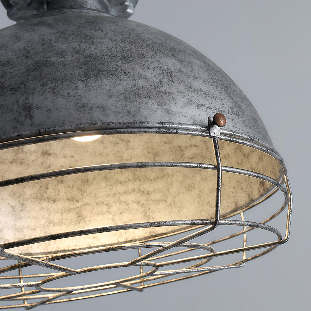 Vintage Industrial Pendant Light — Silver Iron, E27, 9W LED, 59.1" Adjustable Chain, 3 Styles