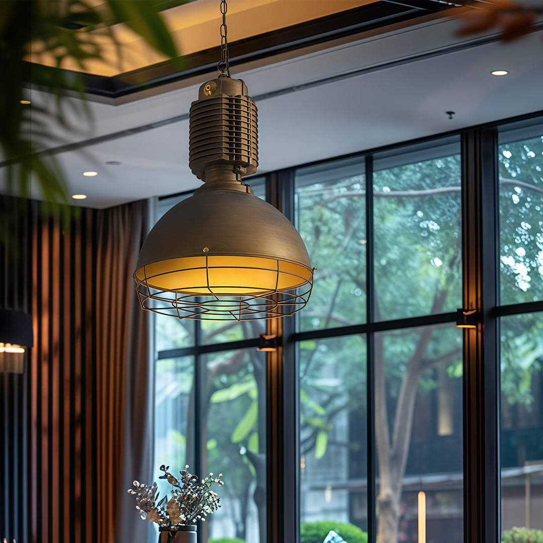 Vintage Industrial Pendant Light — Silver Iron, E27, 9W LED, 59.1" Adjustable Chain, 3 Styles