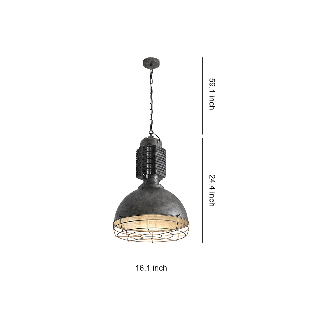 Vintage Industrial Pendant Light — Silver Iron, E27, 9W LED, 59.1" Adjustable Chain, 3 Styles