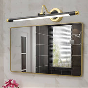vintage led bathroom vanity light in gold and black with rotatable linear design