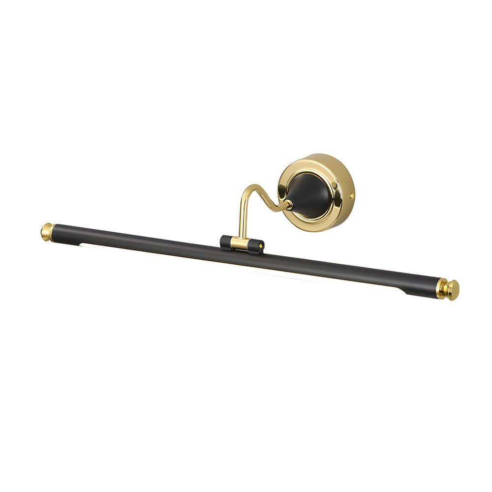vintage led bathroom vanity light in gold and black with rotatable linear design