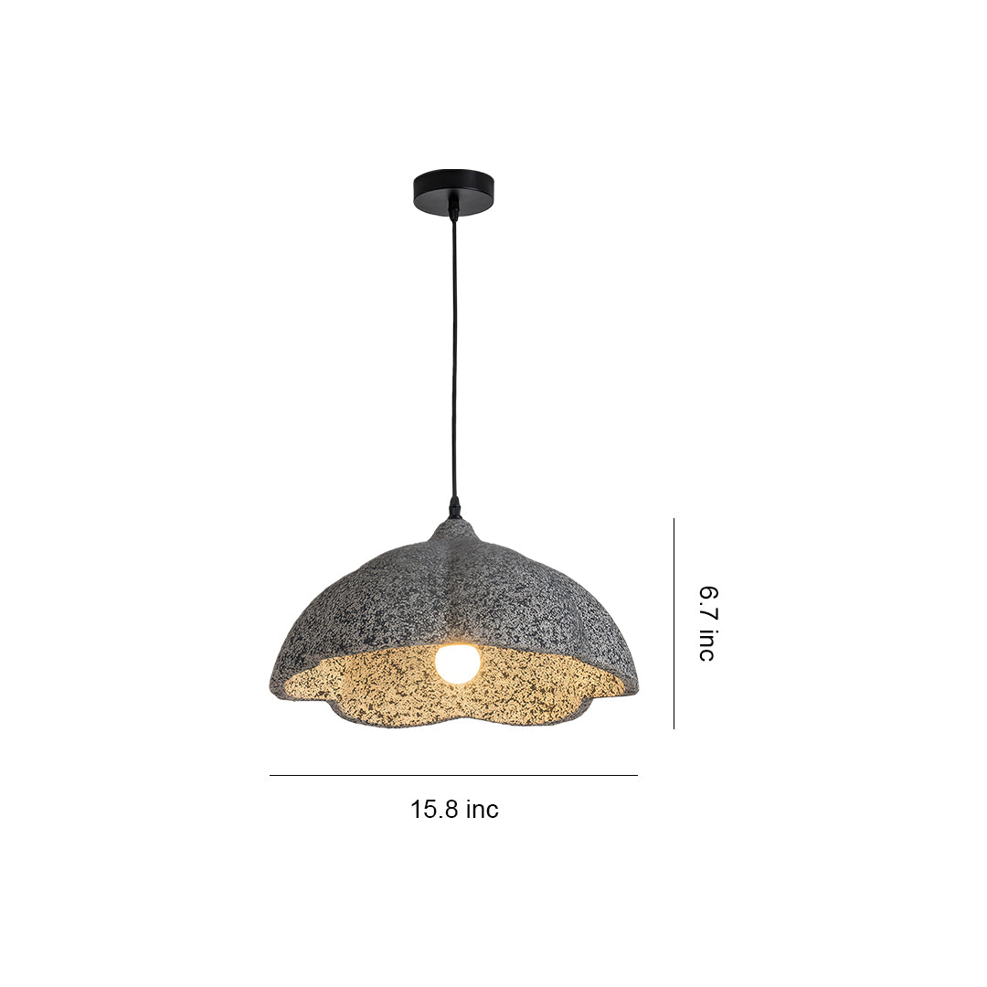 Wabi-Sabi Adjustable Pendant Light — Metal and PS, 15.75" Bowl, E27, 59.1" Chain