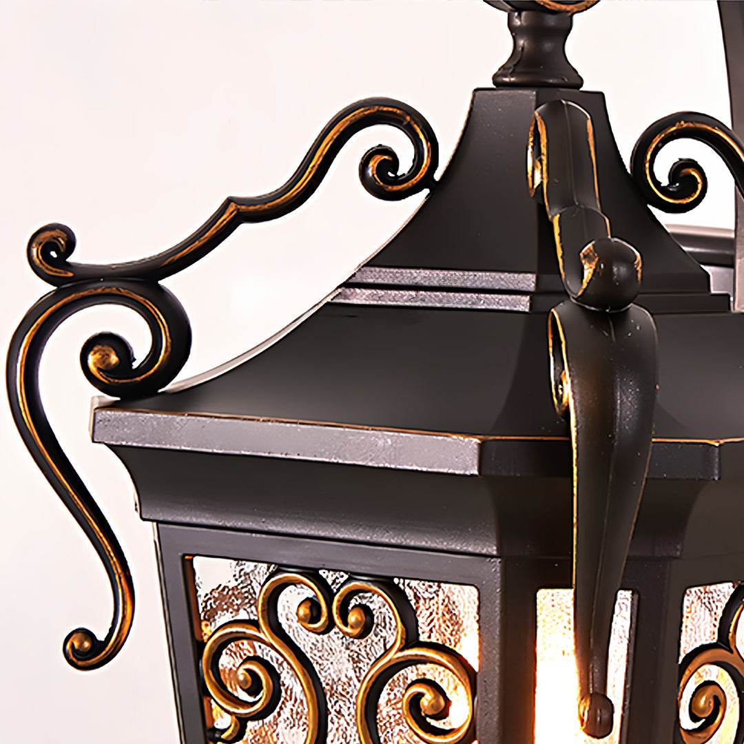 Antique Lantern Outdoor Wall Sconce — Aluminum and Glass, E27, IP55 Weatherproof, Retro