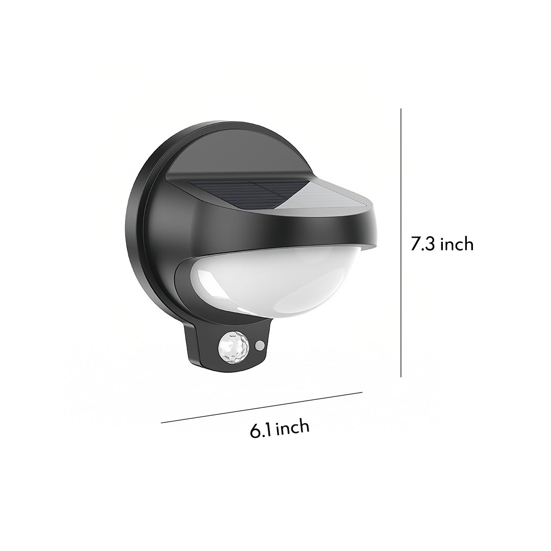 Solar Outdoor Wall Sconces, 2-Pack — Black Plastic, LED, Dual Color Temperature, IP44, 1200mAh
