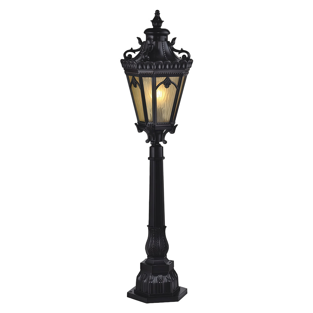 Aluminum Garden Bollard Path Light — Black, 18W E26, IP44, Warm White 3000K, 43.5" H