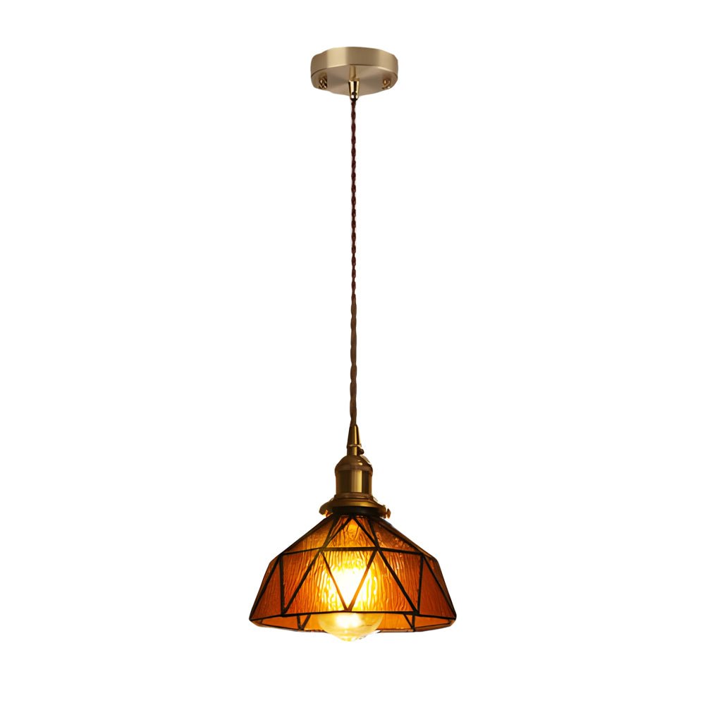 vintage stained glass pendant ceiling light hanging fixture