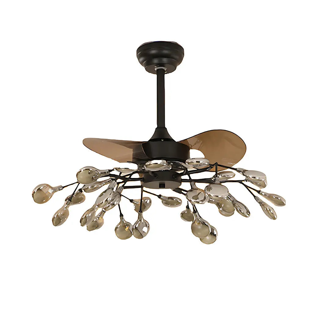 Minimalist Luxury Glam Ceiling Fan with Artistic Light Fixture Luxe