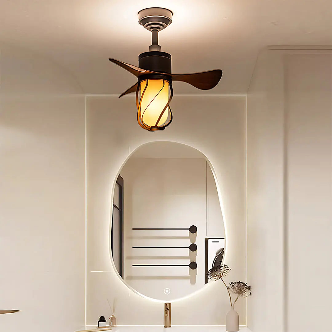 Stylish LED Ceiling Fan with Light in Vintage Design Luxe