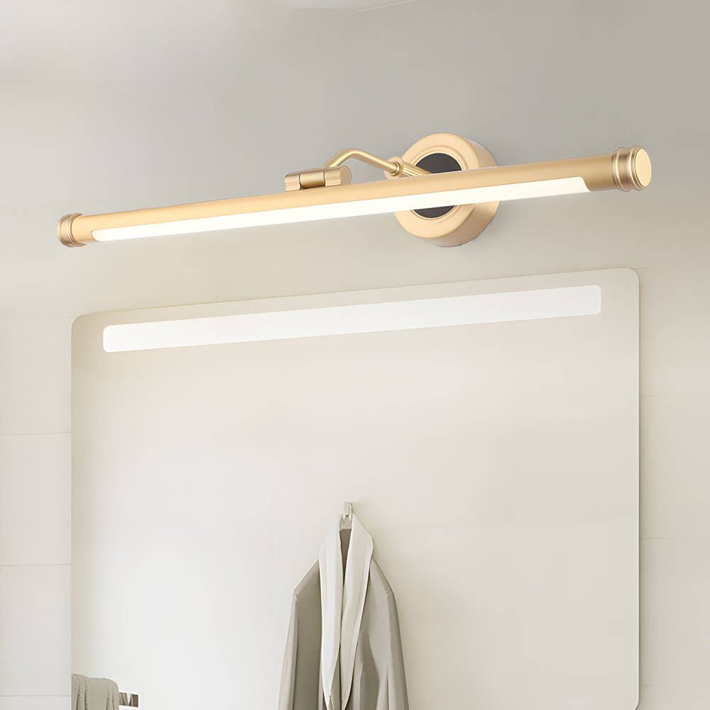 vintage style elegant linear led vanity light in goldblack for bathroom