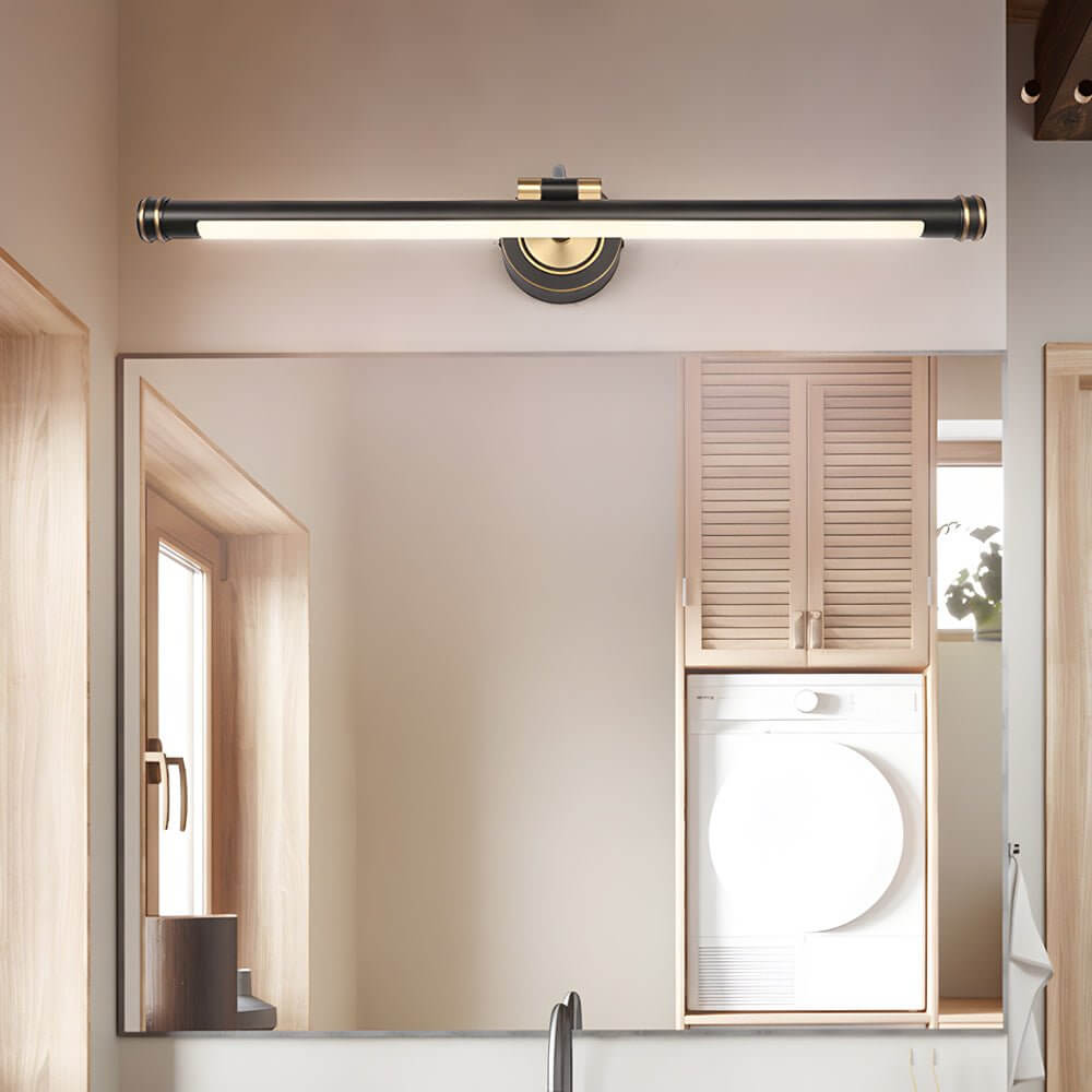 vintage style elegant linear led vanity light in goldblack for bathroom