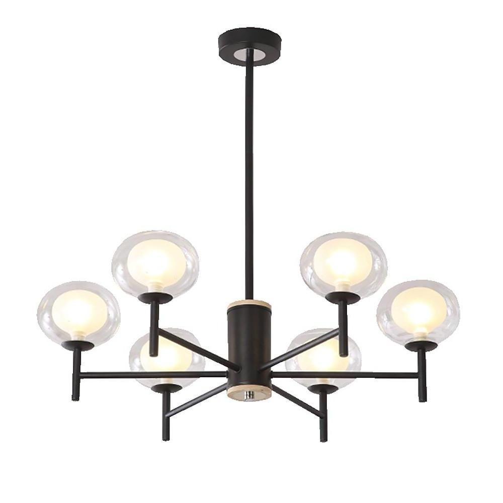 Sputnik Bubble Chandelier — Black or Gold Metal and Glass, 18-Light Industrial, 30" Diameter