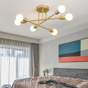 Geometric Sputnik Semi-Flush Mount — Metal, 6-Light LED, 28" Diameter