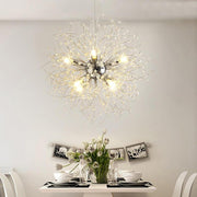 16" Mini Dandelion Globe Chandelier — Electroplated Metal, 8-Light G9 LED, 3000K/6000K, 39" Adjustable Cord