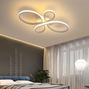 Intertwined Flower Flush-Mount LED Ceiling Light — Aluminum, 1-Light, 37W, Dimmable with Remote, 2800K–7000K, 24" Wide