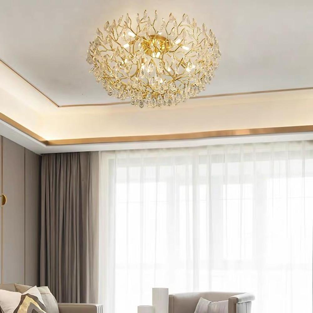 Firefly Sputnik Flush-Mount Chandelier — Aluminum, LED, Three-Step Dimming, 3000K/4500K/6000K, 24" or 31"