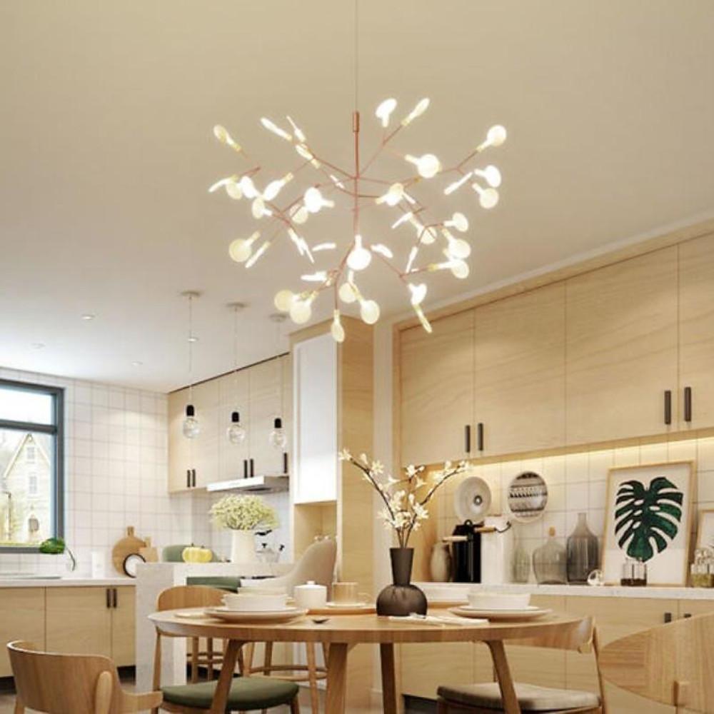 Sputnik Chandelier — Copper and Glass, 45-Light LED, 36" Diameter, Brass Finish