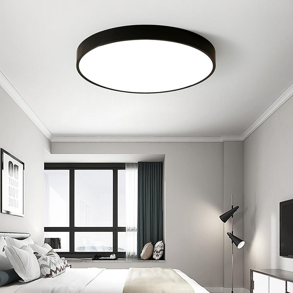 Circular LED Flush-Mount Ceiling Light — 16", 24W, 3-Step Dimming, Remote, Multi-Color Options