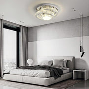 Industrial Flush-Mount Ceiling Light — Gradated Acrylic & Stainless Steel, Integrated LED, 20"