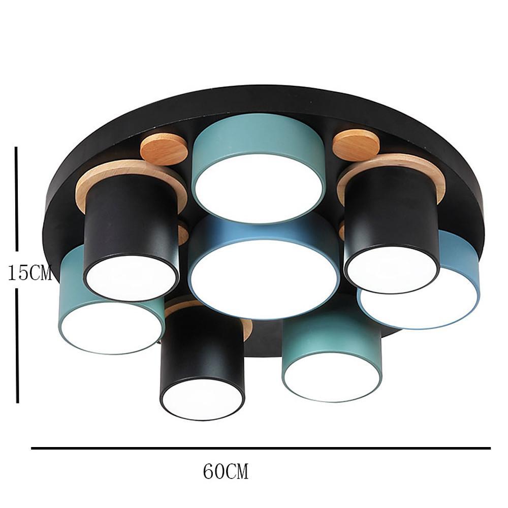 Rounded Cylindrical LED Flush-Mount Ceiling Light — Metal & PVC, 3000–5400K, 3, 6, or 8-Light