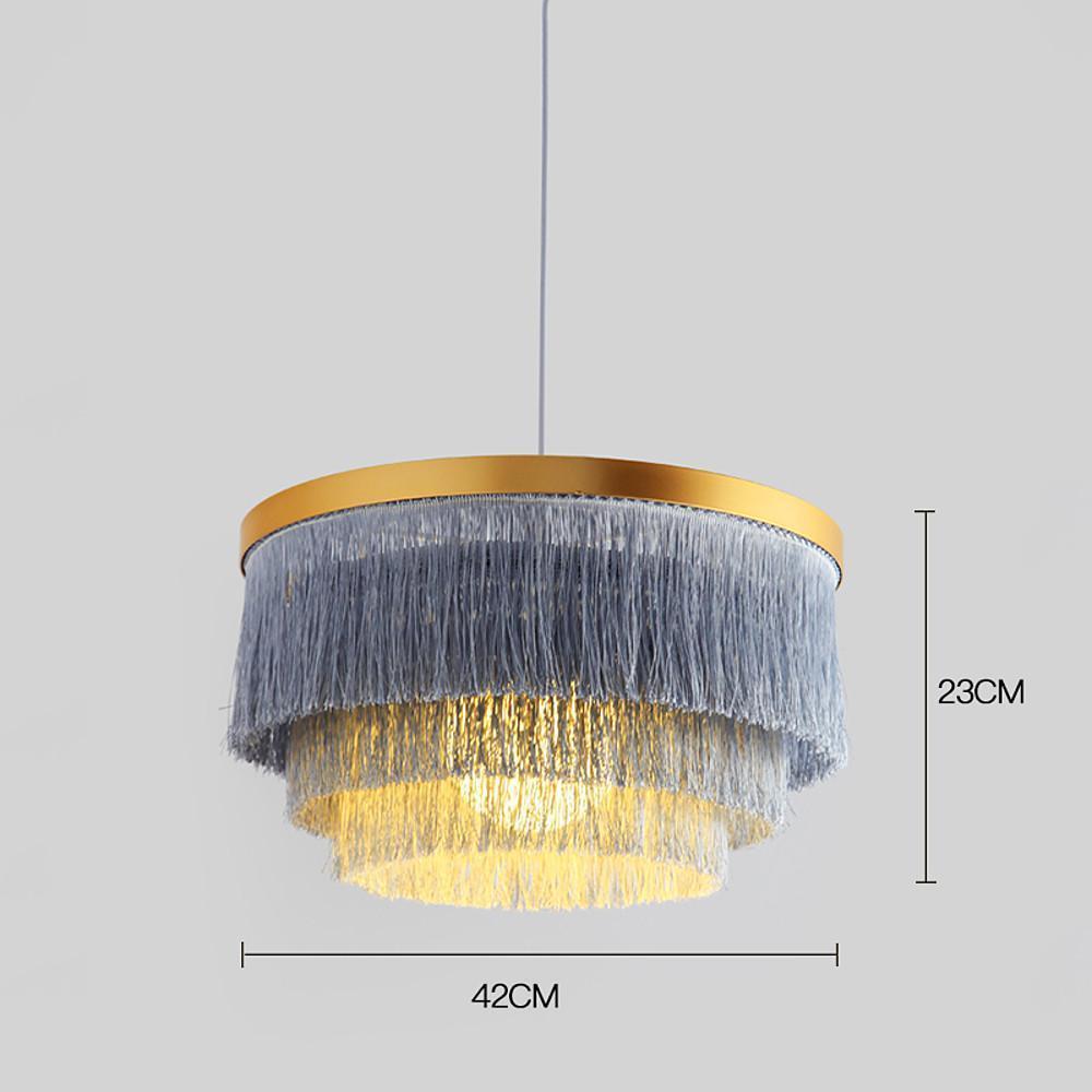 Gradated Drum Chandelier — Metal and Fabric Shade, LED-Compatible, 17" Diameter, 39" Adjustable Cord
