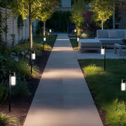 Contemporary Outdoor Path Light — Black Aluminum, Clear Glass, LED Ra90, IP65, Single or Double-Head, 27.6" or 35.4"