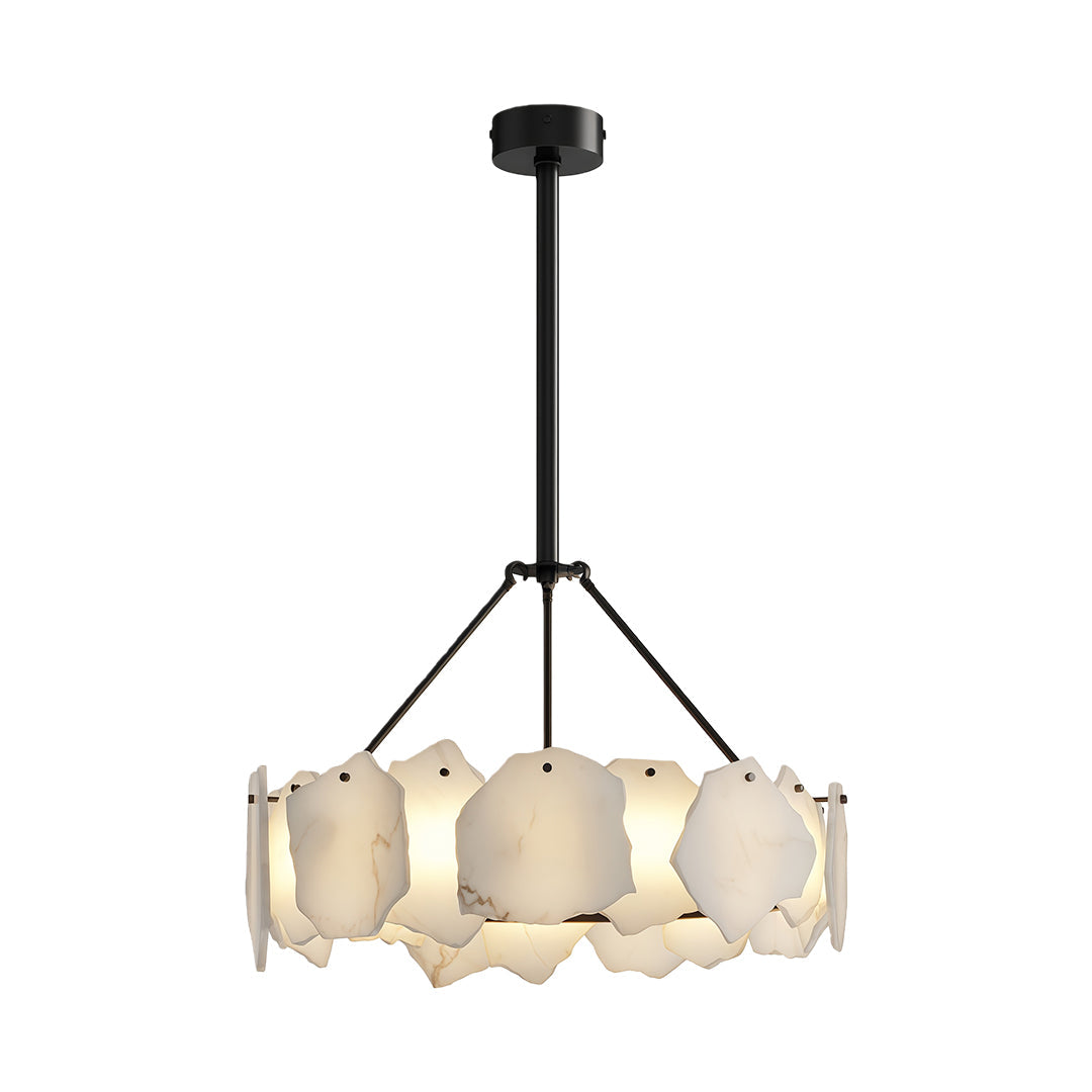 Cloud Stone LED Chandelier — Full Copper, Three-Color Dimming (3000K/4000K/6000K), Round & Rectangular