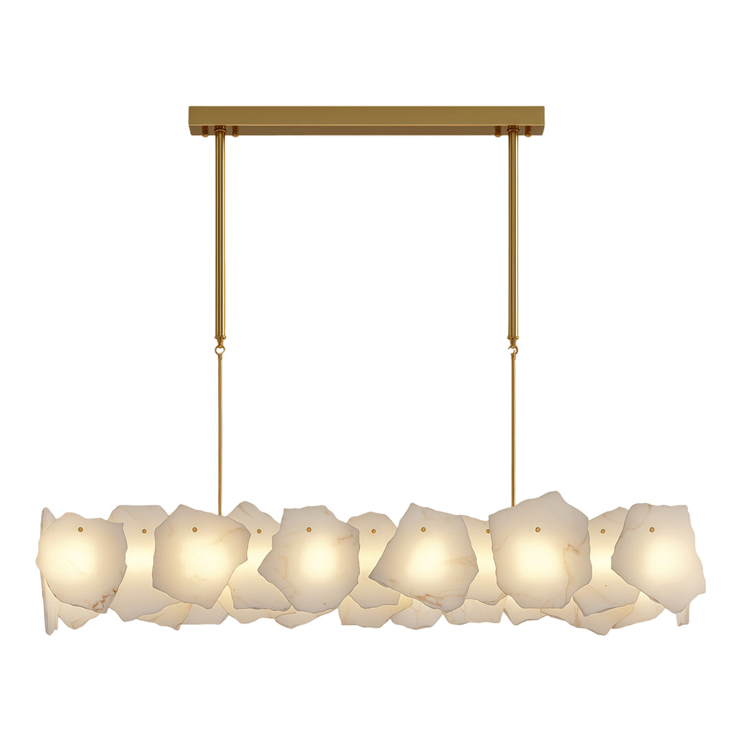 Cloud Stone LED Chandelier — Full Copper, Three-Color Dimming (3000K/4000K/6000K), Round & Rectangular