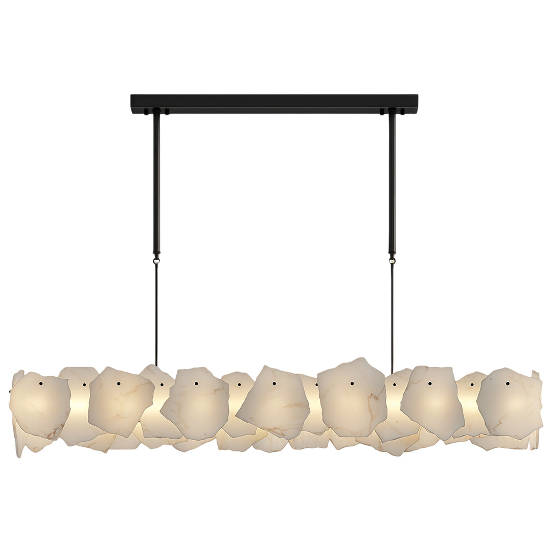 Cloud Stone LED Chandelier — Full Copper, Three-Color Dimming (3000K/4000K/6000K), Round & Rectangular